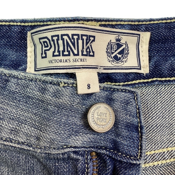 Victoria’s Secret PINK Distressed Denim Shorts Blue - Picture 5 of 8